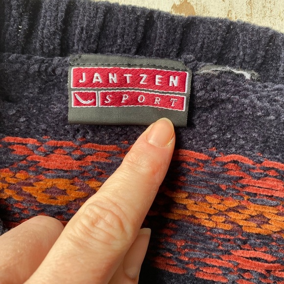 JANTZEN SPORT vintage 90s soft acrylic Grandpa sweater oversized grunge L/XL EUC - Picture 4 of 10